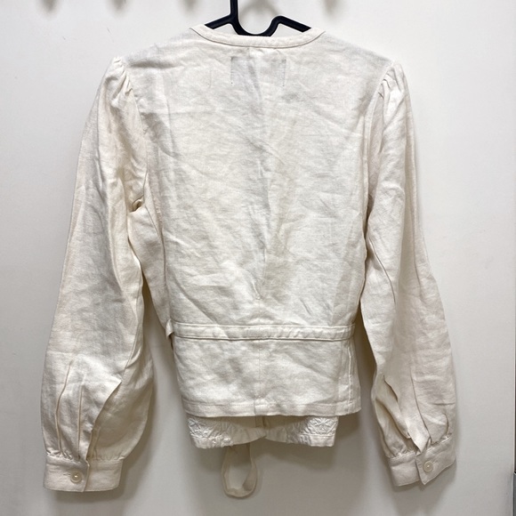 J Crew Linen Embroidery Jacket, Beige, Women’s Size Small - Picture 6 of 7